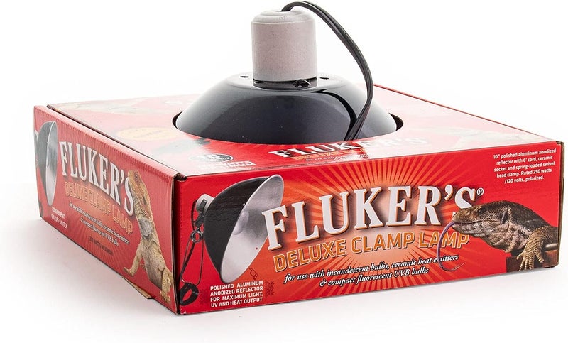 Fluker's Deluxe Repta-Clamp Lamp with Switch for Reptiles - 10-Inch Black Dome - Image 2