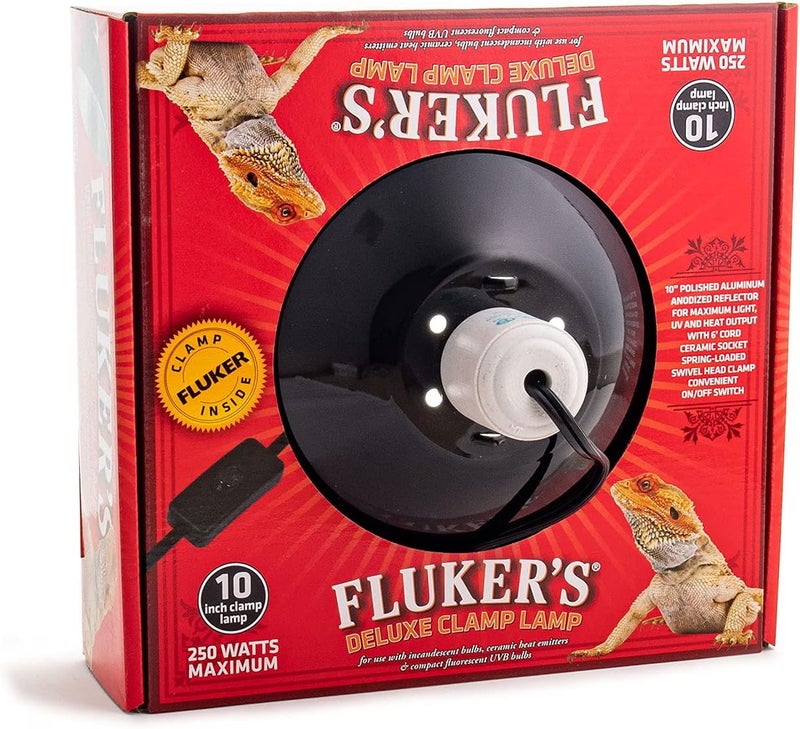 Fluker's Deluxe Repta-Clamp Lamp with Switch for Reptiles - 10-Inch Black Dome - Image 3