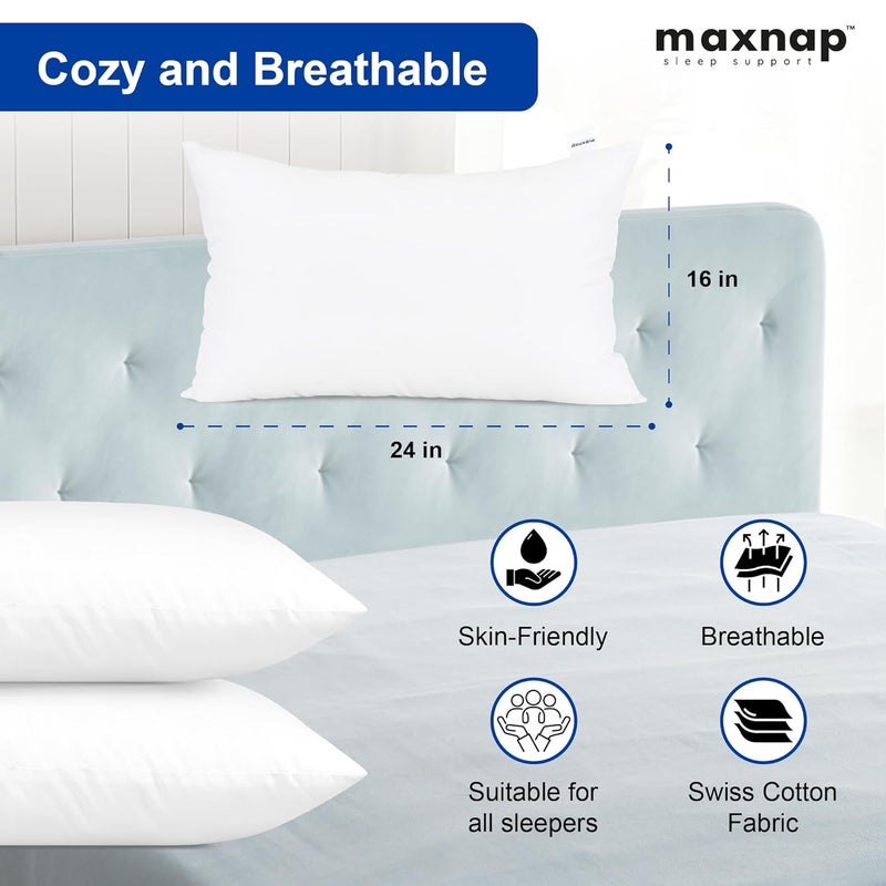 MAXNAP Fresh Comfort Pillow 24x16 inches (61 x 41 cm) Pack of 4 - Image 4