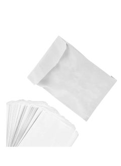 Paper Sandwich Bags Bulk Wax Paper (100 Pack) 7" x 6" x 1" Wet Wax Paper Bags - Food Grade Grease Resistant Wax Bags - White Glassine Bags - Paper Bags for Bakery Cookies, Candy, Snacks