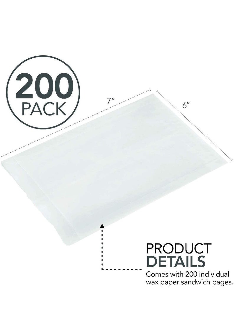 SYOSI - Paper Sandwich Bags Bulk Wax Paper (100 Pack) 7" x 6" x 1" Wet Wax Paper Bags - Food Grade Grease Resistant Wax Bags - White Glassine Bags - Paper Bags for Bakery Cookies, Candy, Snacks - Image 1