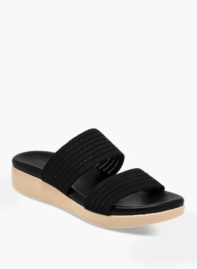 Women Rhinestone Embellished Slip-On Sandals