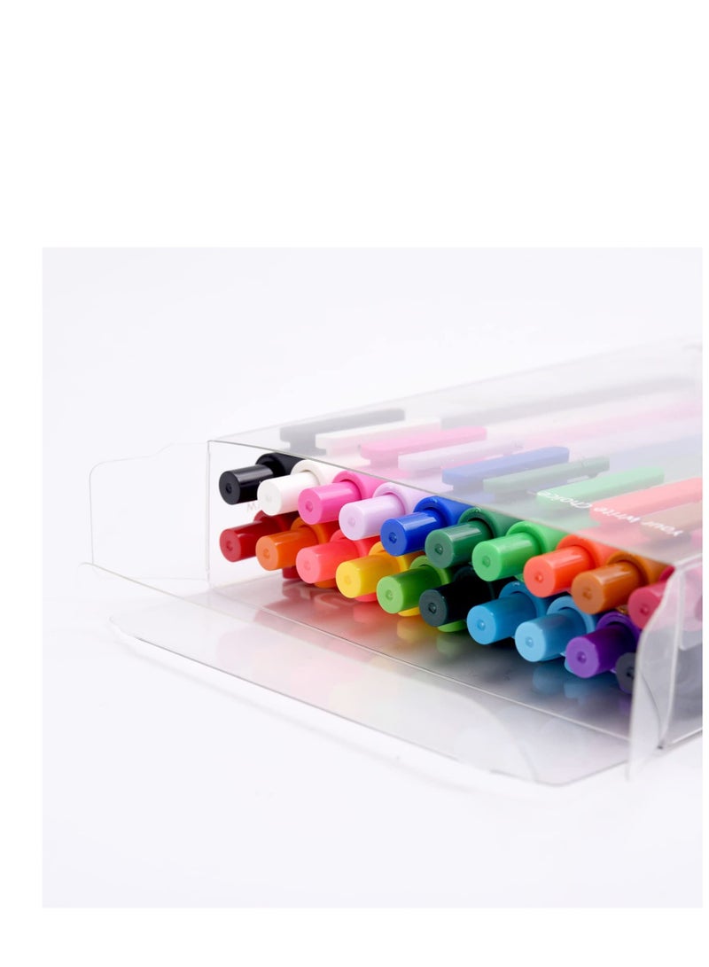 SYOSI PURE Retractable Gel ink Pens, Fine Tip 0.5mm(0.02in)-20 pieces set Colorful Barrel, Colorful ink *China Good Design Award 2015 Gold Award - Image 1
