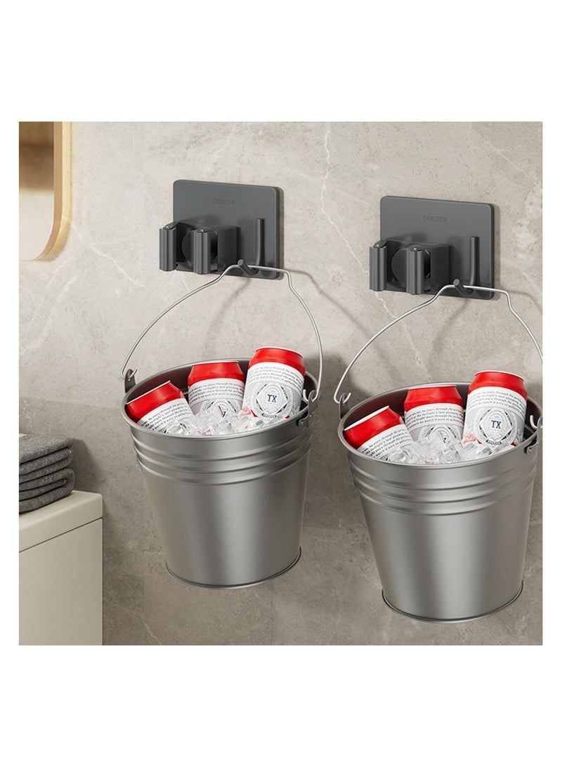 Bukela Self-Adhesive Mop Holder Clips Hook 304 Stainless Steel Kitchen Bathroom Waterproof Brush Broom Mop Organizer Shelf Accessories,Sliver,B,1 - Image 3