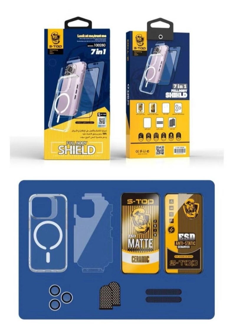 S-TOP 7 in 1 Integrated Protection Package for Iphone 15  - Image 2