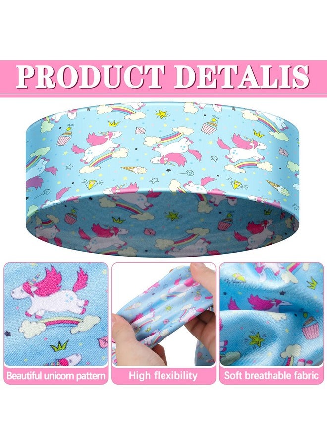 Chunyin - 6 Pieces Unicorn Headbands for Girls Cute Elastic Bandeau Adjustable Wide Rainbow Headband No Slip Little Girl Hair Accessories Neck Gaiter Party Favors Stretch Hippie Turban for Children Kids Toddler - Image 1