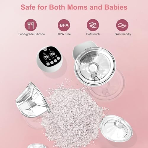 MOPPETS Wearable Hands-Free Automatic Electric Breast Pump For Feeding Mothers, 4 Modes & 9 Suction Levels, Portable & Compact, 1000 mah, Digital Screen - 150ml (1) - Image 5