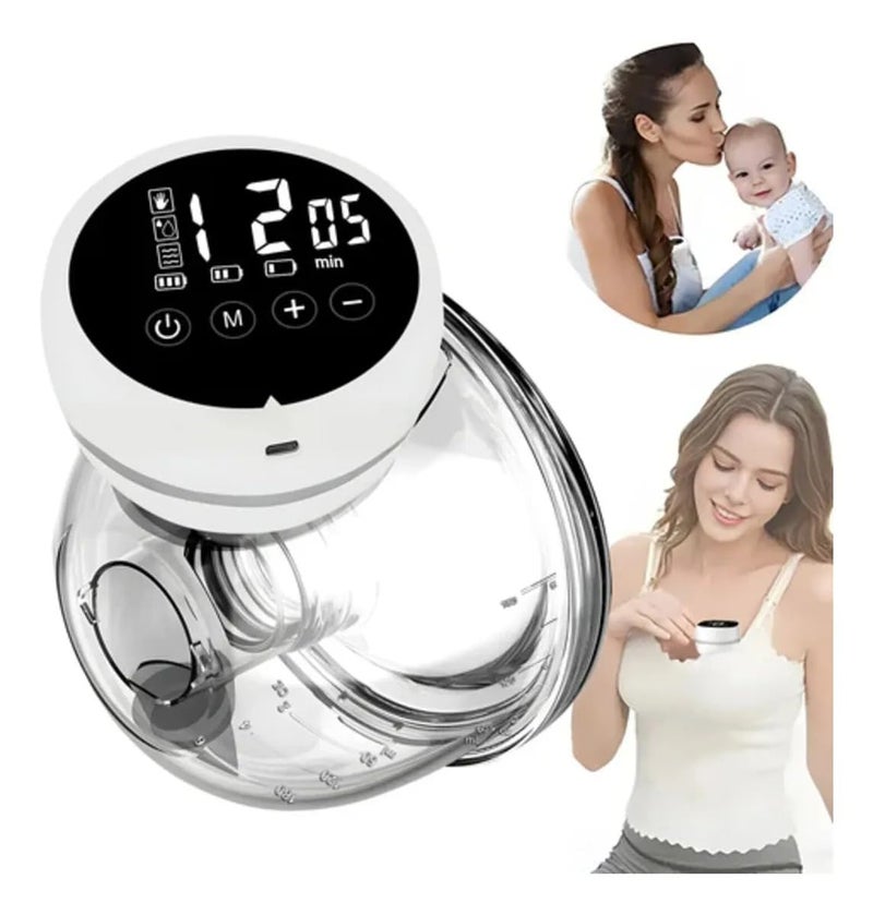 MOPPETS Wearable Hands-Free Automatic Electric Breast Pump For Feeding Mothers, 4 Modes & 9 Suction Levels, Portable & Compact, 1000 mah, Digital Screen - 150ml (1) - Image 1