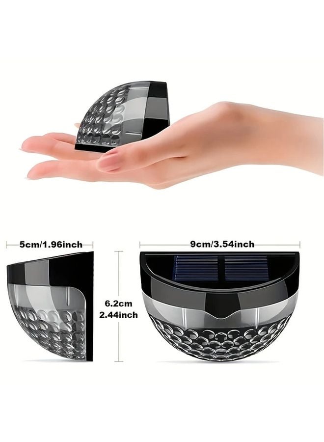 4 قطع أضواء حديقة شمسية لجدار السياج مقاومة للماء IP65 مع حساس ضوء دافئ - Image 4