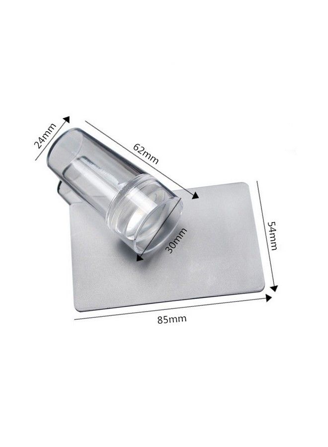 Yueton Clear Jelly Soft Silicone Nail Art Stamping Stamper With Cap Scraper Image Plate Manicure Tools Diy Polish Kit - Image 5