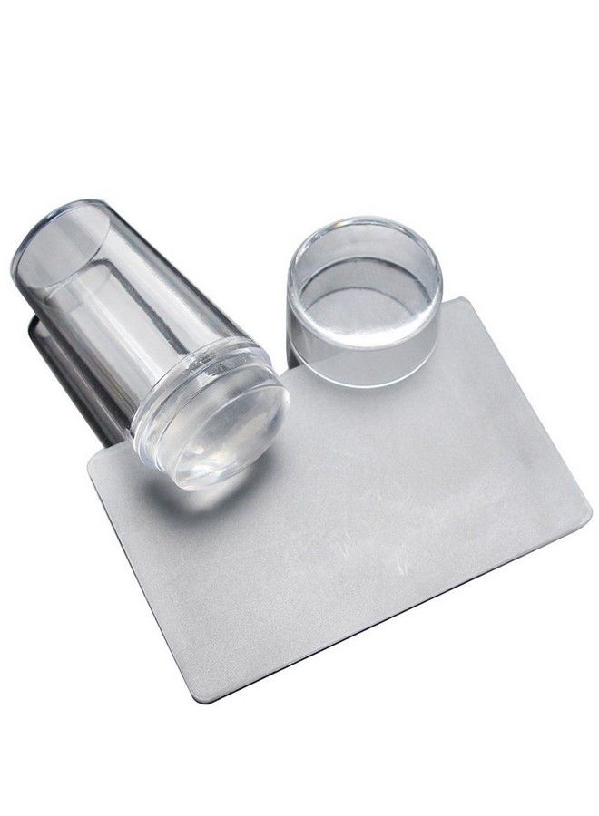 Yueton Clear Jelly Soft Silicone Nail Art Stamping Stamper With Cap Scraper Image Plate Manicure Tools Diy Polish Kit - Image 1