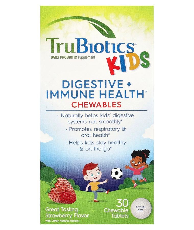 TruBiotics Kids Digestive + Immune Health Strawberry 30 Chewable Tablets