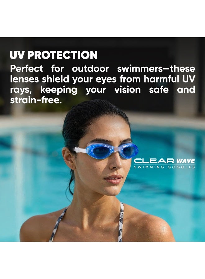 SOLPRO Clear Wave Adult Swimming Goggles (Blue) - Image 2