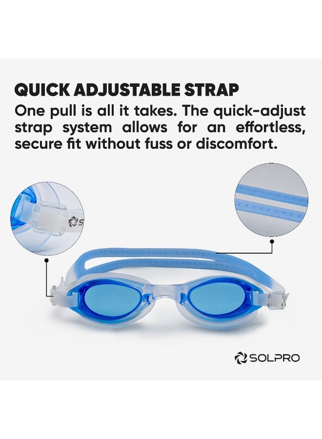 SOLPRO Clear Wave Adult Swimming Goggles (Blue) - Image 3