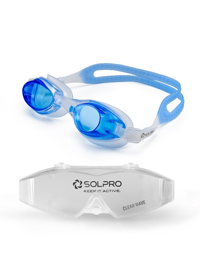 SOLPRO Clear Wave Adult Swimming Goggles (Blue) - Image 1