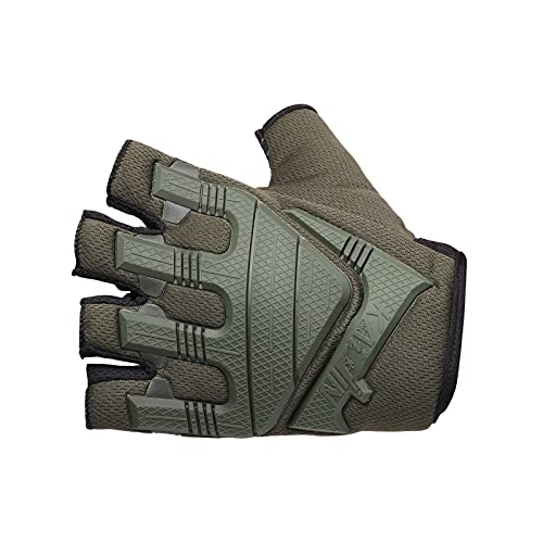 ZaySoo Synthetic Off-Road Riding Gym Gloves with Half-Finger Length and Tactical Thumb, Wrist Wrap for Professional Weightlifting, Fitness Training and Workout - Olive Green - Image 5