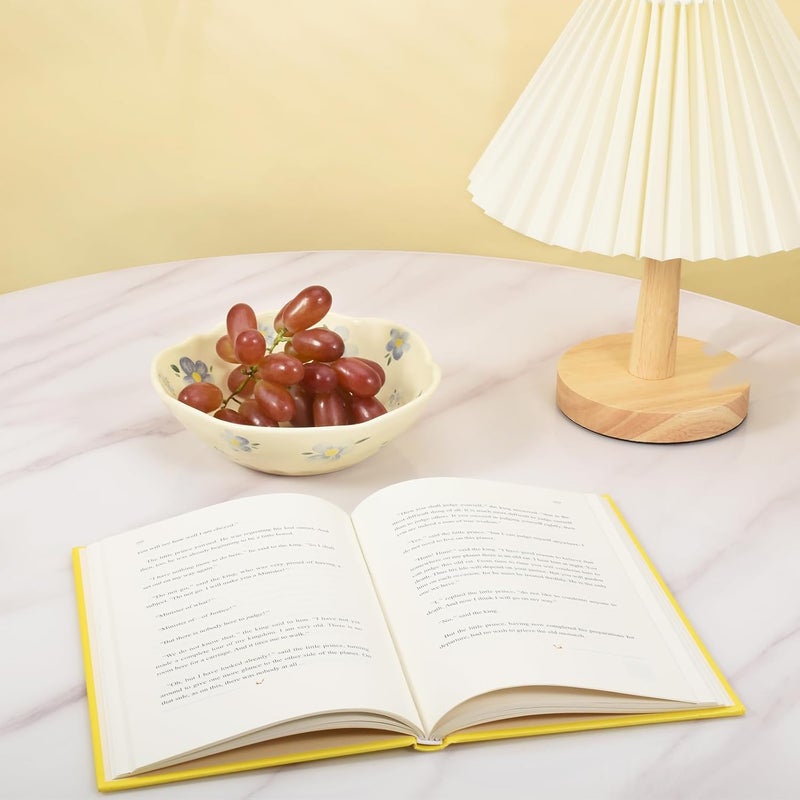 Koythin طقم سلطانيات كويثين من 2 سلطانية زهرية زرقاء خزفية سلطانية تقديم كريمة صفراء للباستا والحبوب والفواكه والشوربة والأرز آمنة في غسالة الصحون والميكروويف زهرية زرقاء من 2 - Image 5