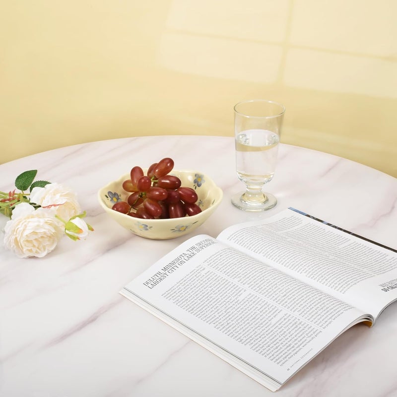 Koythin طقم سلطانيات كويثين من 2 سلطانية زهرية زرقاء خزفية سلطانية تقديم كريمة صفراء للباستا والحبوب والفواكه والشوربة والأرز آمنة في غسالة الصحون والميكروويف زهرية زرقاء من 2 - Image 4