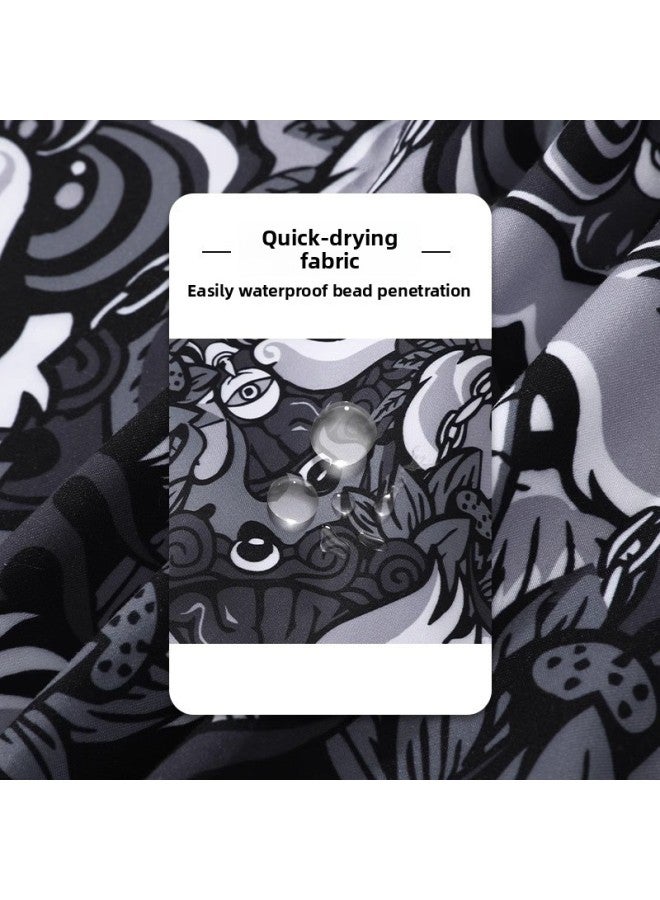 Loquat Waterproof Beach Pants Anti-embarrassment Men's 2023 Quick-drying Swimming Trunks Loose Shorts Hot Spring Swimming Equipment-Color:Blue Whale- - Image 4