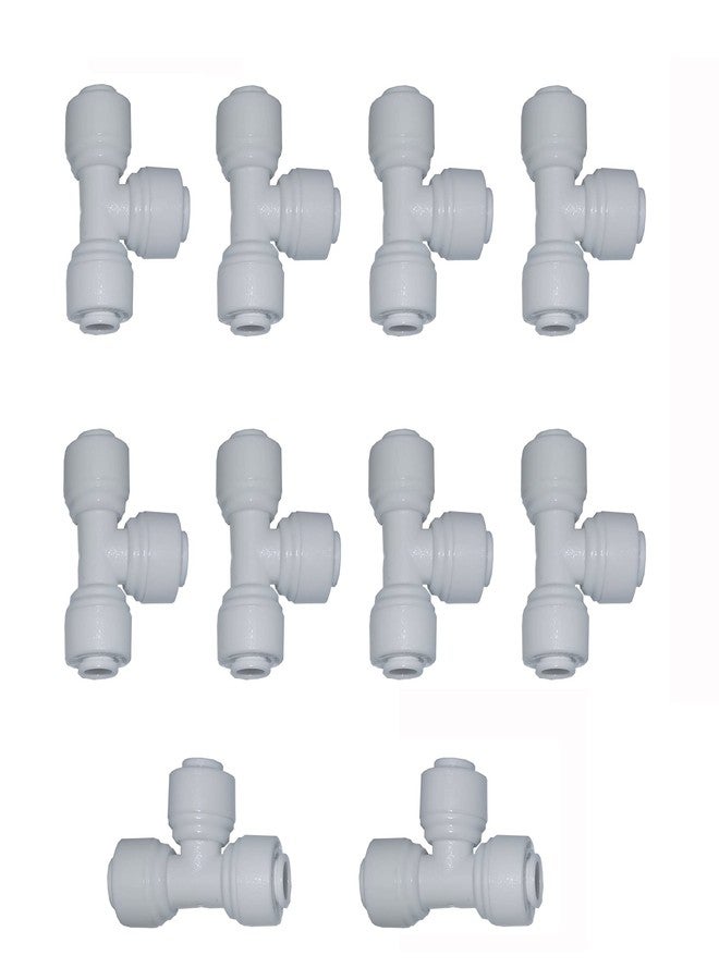 Malida 1/4" Tee 3 Way Tube Quick Connect Push Fit RO Water Reverse Osmosis System set of 10 - Image 1
