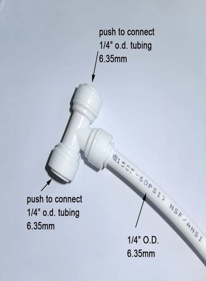 Malida 1/4" Tee 3 Way Tube Quick Connect Push Fit RO Water Reverse Osmosis System set of 10 - Image 3