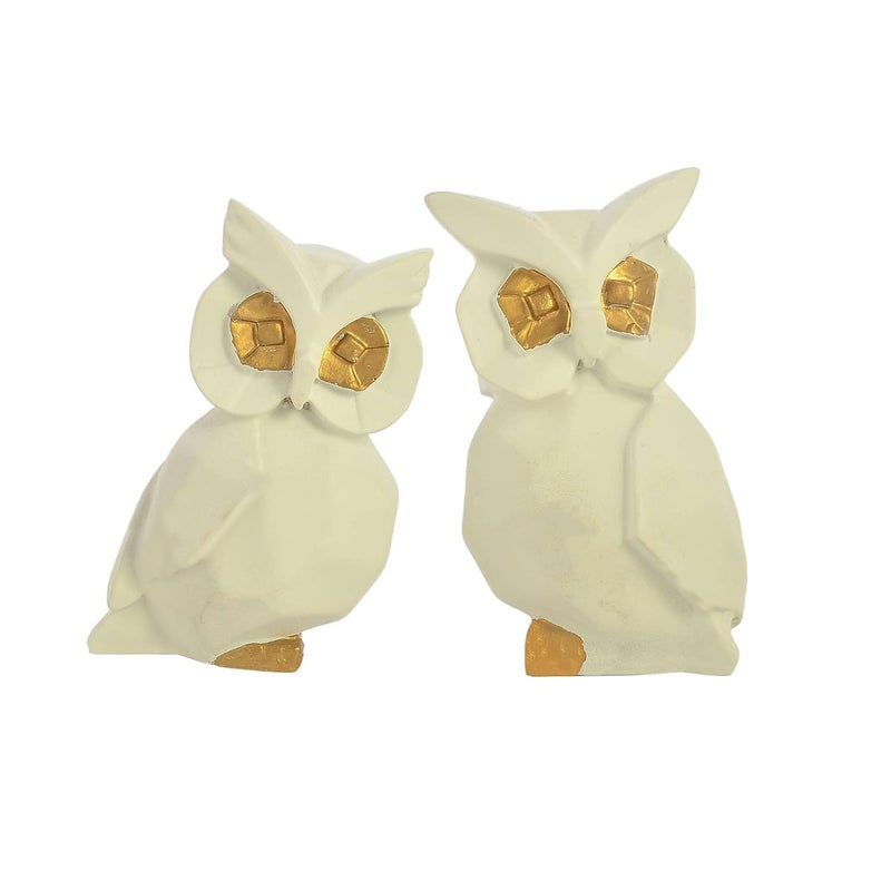 Arryaa Mart Arryaa Mart Beautiful Set of 2 White Owl for Home dcor showpiece Animal showpiece Feng Shui Items Statues for for Gifts Home Showpieces owl showpiece  - Image 1