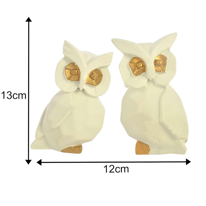 Arryaa Mart Arryaa Mart Beautiful Set of 2 White Owl for Home dcor showpiece Animal showpiece Feng Shui Items Statues for for Gifts Home Showpieces owl showpiece  - Image 2