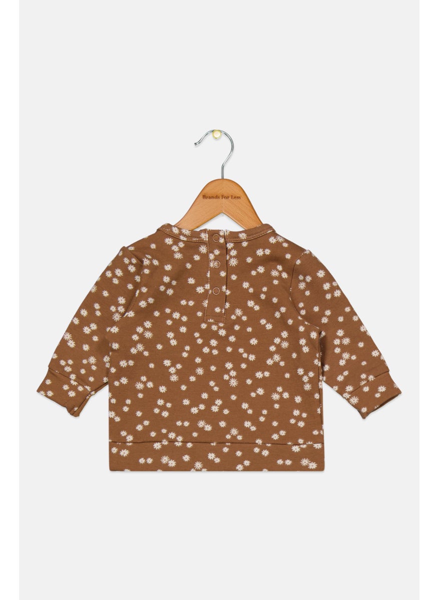 Cotton On Toddlers Girl Floral Print Tee, Brown Combo  - Image 2