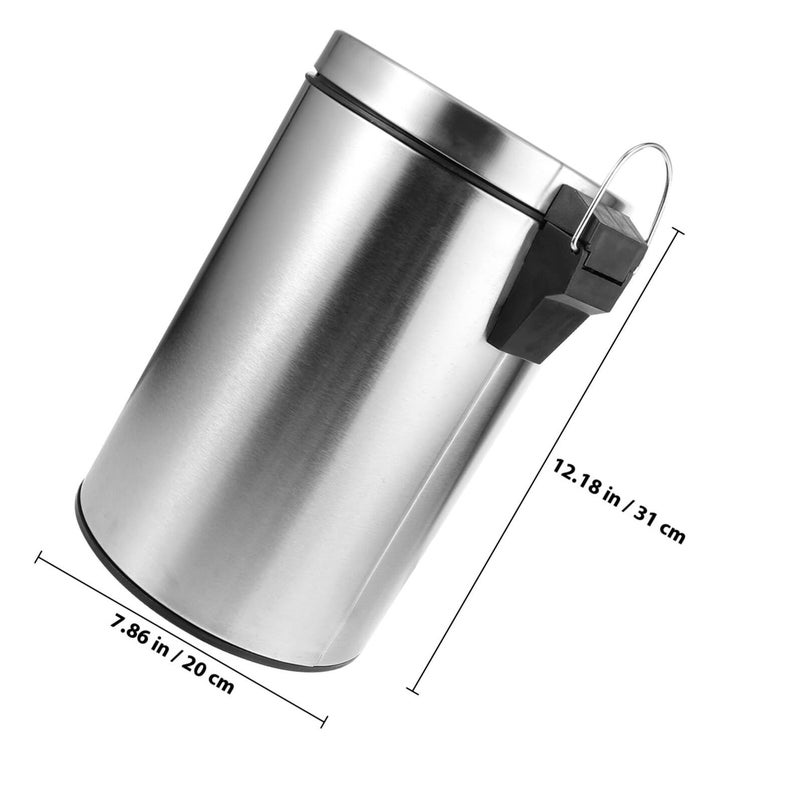 Stainless Steel 7L Kitchen Trash Can With Lid For Home Bathroom And Office Use - Image 3