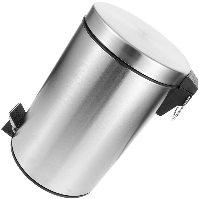 Stainless Steel 7L Kitchen Trash Can With Lid For Home Bathroom And Office Use - Image 2