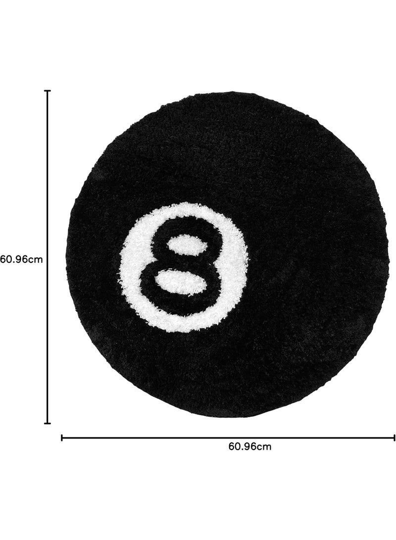8 Ball Circle Rug 24 Inch, Cool Aesthetic Round Carpet for Bedroom & Living Room, Modern Hypebeast & Y2K Style Room Decor, Non-Slip Floor Mat for Home - Image 2