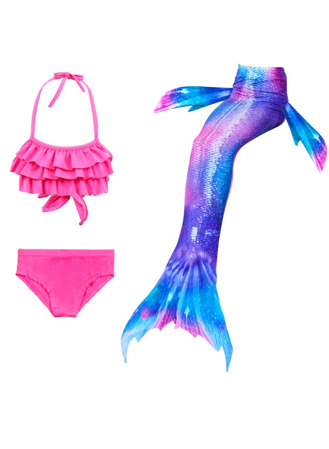 Mermaid Costume Dress - Girls Mermaid Fishtail Costume Dress - DH53+WJF46, 140 - Princess Dress Up, Halloween Cosplay, Fancy Party Wear, Birthday Costume, Fantasy Outfit Swimsuit - Image 3