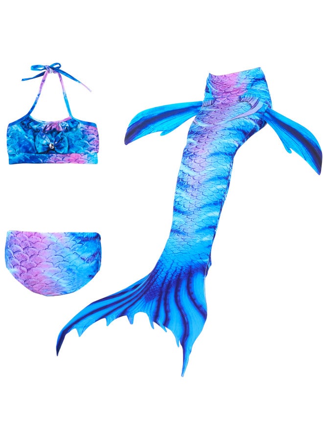 Mermaid Costume Dress - Girls Mermaid Fishtail Costume Dress - DH53+WJF46, 140 - Princess Dress Up, Halloween Cosplay, Fancy Party Wear, Birthday Costume, Fantasy Outfit Swimsuit - Image 1