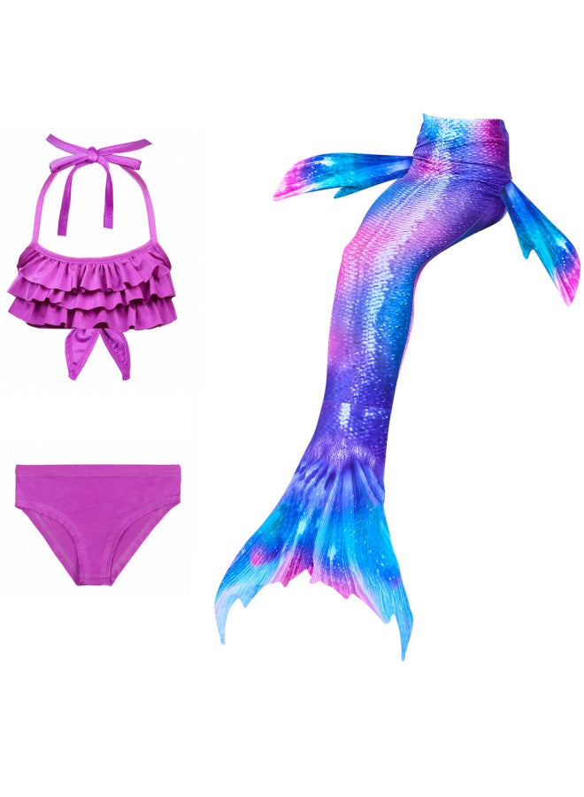 Mermaid Costume Dress - Girls Mermaid Fishtail Costume Dress - DH53+WJF46, 140 - Princess Dress Up, Halloween Cosplay, Fancy Party Wear, Birthday Costume, Fantasy Outfit Swimsuit - Image 5