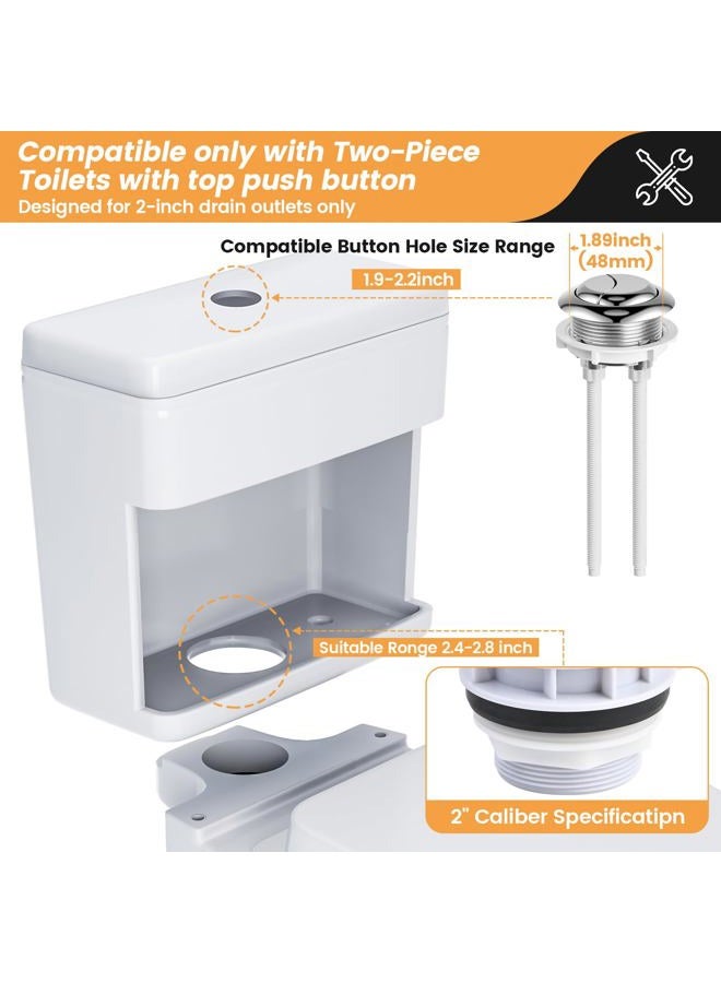 houpeoro 2-Inch Dual Flush Valve Replacement Kit for 2-Piece Toilets, Universal Toilet Repair Kit with Push Button, Fill Valve, Gasket & Bolts,Compatible with Glacier Bay, Kohler, American Standard, and Toto - Image 4