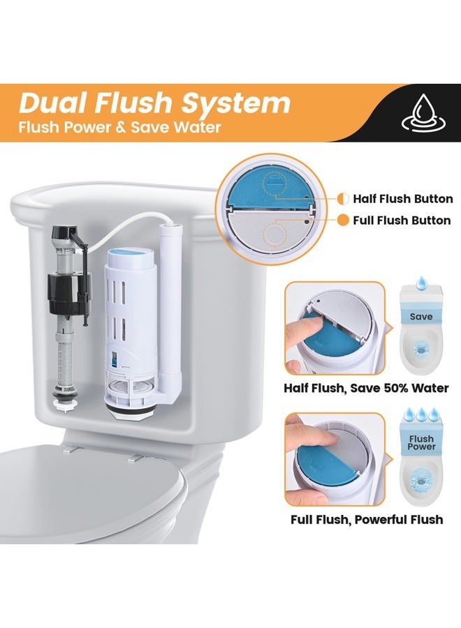 houpeoro 2-Inch Dual Flush Valve Replacement Kit for 2-Piece Toilets, Universal Toilet Repair Kit with Push Button, Fill Valve, Gasket & Bolts,Compatible with Glacier Bay, Kohler, American Standard, and Toto - Image 3