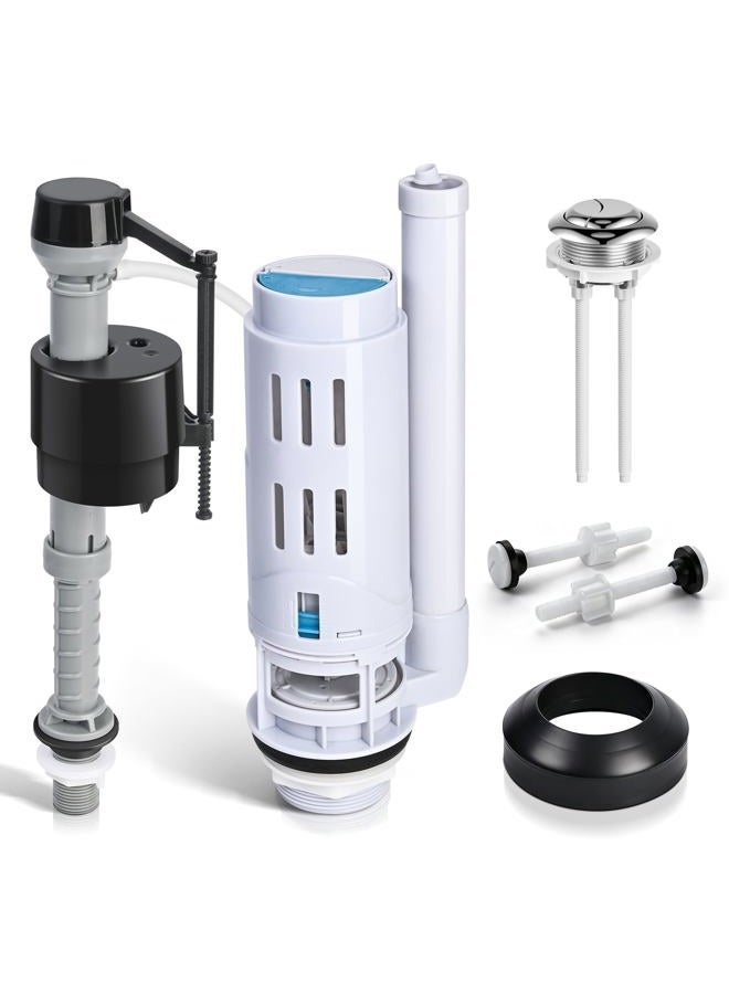 houpeoro 2-Inch Dual Flush Valve Replacement Kit for 2-Piece Toilets, Universal Toilet Repair Kit with Push Button, Fill Valve, Gasket & Bolts,Compatible with Glacier Bay, Kohler, American Standard, and Toto - Image 1
