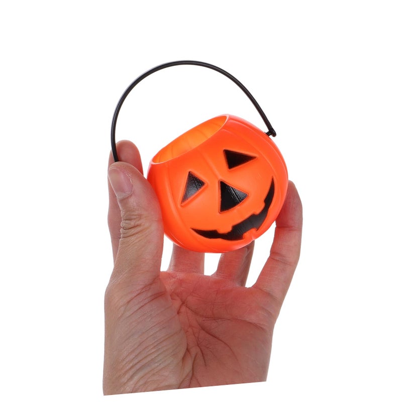 18Pcs Orange Pumpkin Buckets For Halloween Candy Treats And Decorations - Image 4