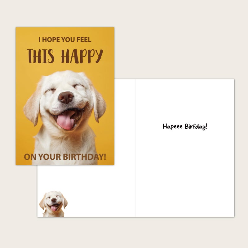 Gooji 5X7 Funny Happy Dog Birthday Card - Cute Puppy Design  Hilarious Greeting  Perfect For Dog Lovers  Men  Women  Husband  Wife - Image 4