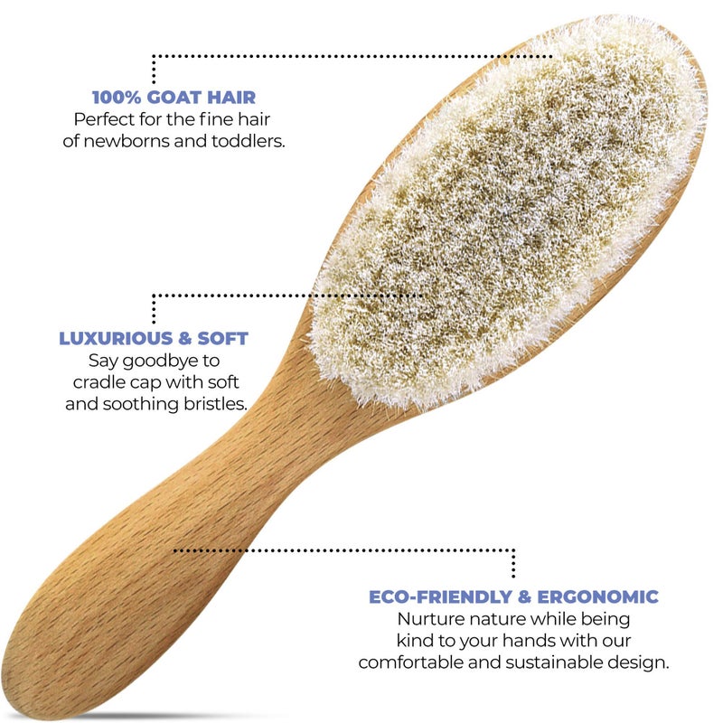 OCCObaby Wooden Baby Hair brush Set for Newborns & Toddlers - Soft Hair Brush for Baby Grooming - Baby Scalp Brush and baby comb for Cradle Cap - Toddler Comb - Image 5