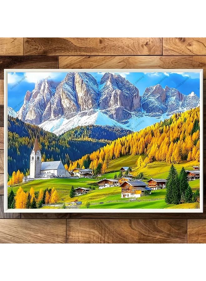 1500PCS Alpine Village Autumn Landscape Wooden Jigsaw Puzzle For Adults Wall Art Decor - Image 5