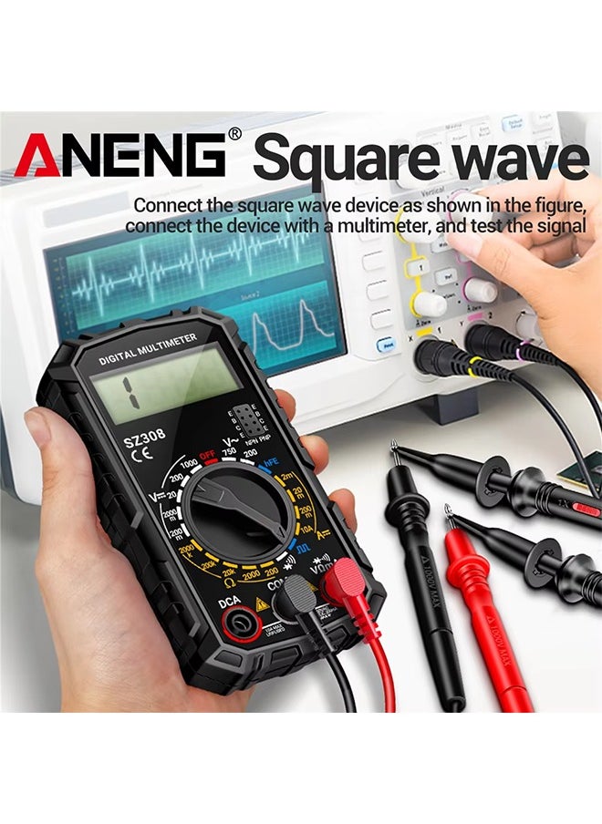 ANENG ANENG SZ308 Square Wave Digital Tester 1999 Counts HFE Triode Buzzer Multimeter AC/DC Voltage 10A Current Multimeters Meter Tool  - Image 5
