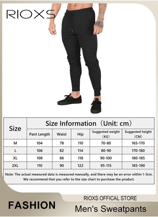RIOXS - Men's Sports Pants Casual Drawstring Sweatpants Running Jogging Workout Athletic Fitness Trousers With Pockets - Image 1