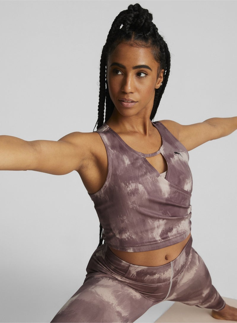 PUMA Studio Womens Printed Training Crop Top  - Image 1
