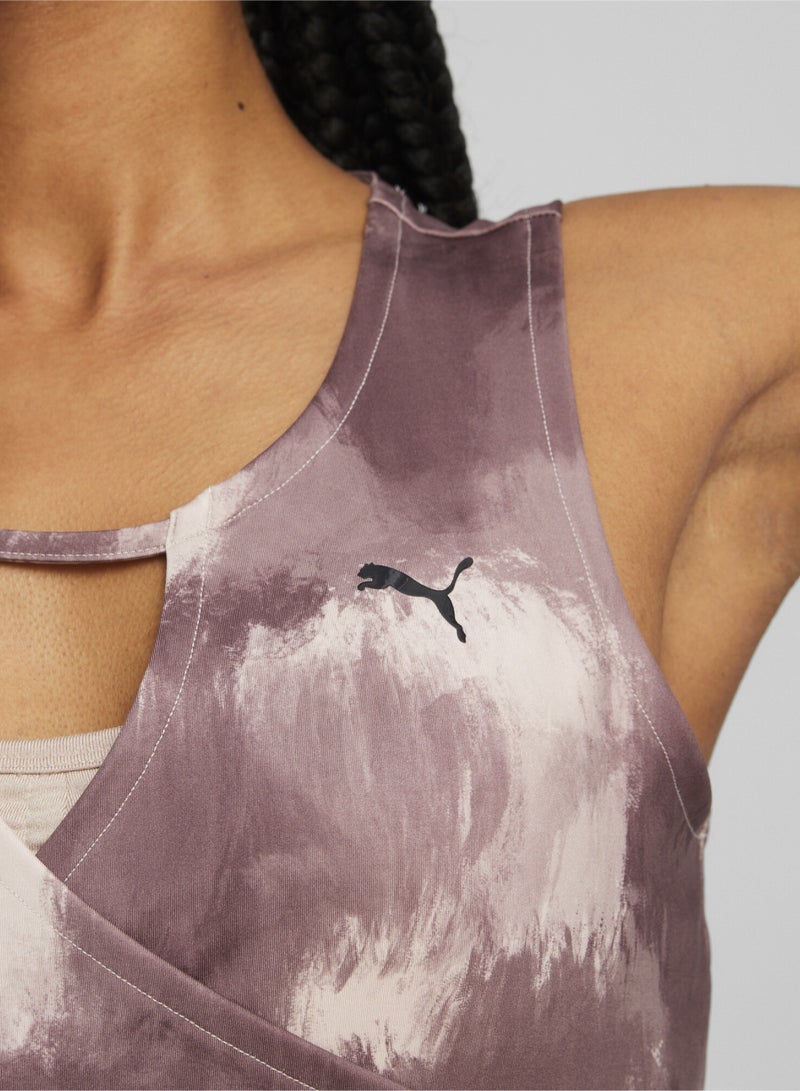 PUMA Studio Womens Printed Training Crop Top  - Image 2