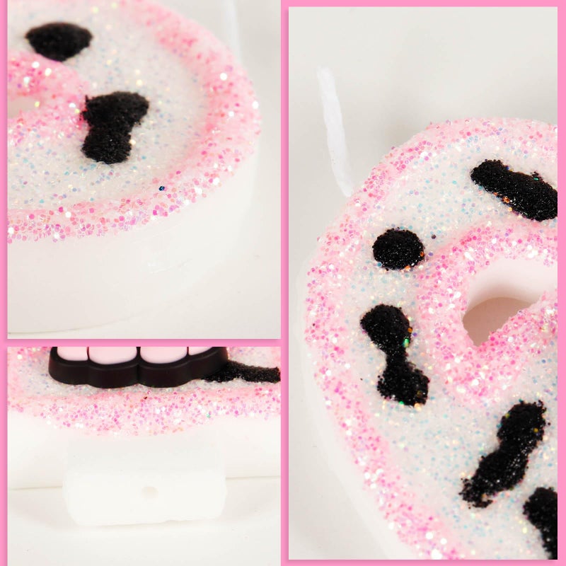 Hongplus Pink Cow Glitter Birthday Candles Number 1 Birthday Decorations, Holy Cow Im One Birthday Decorations, Number 1 Candle for Cake, Cowgirl Theme Number Candle for Girls First 1st Birthday Party DÃ©cor - Image 5