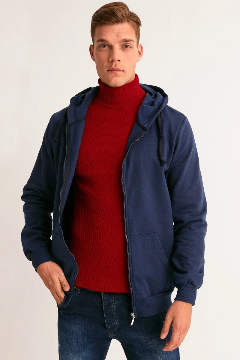 FullaModa Zippered Hooded Sweatshirt