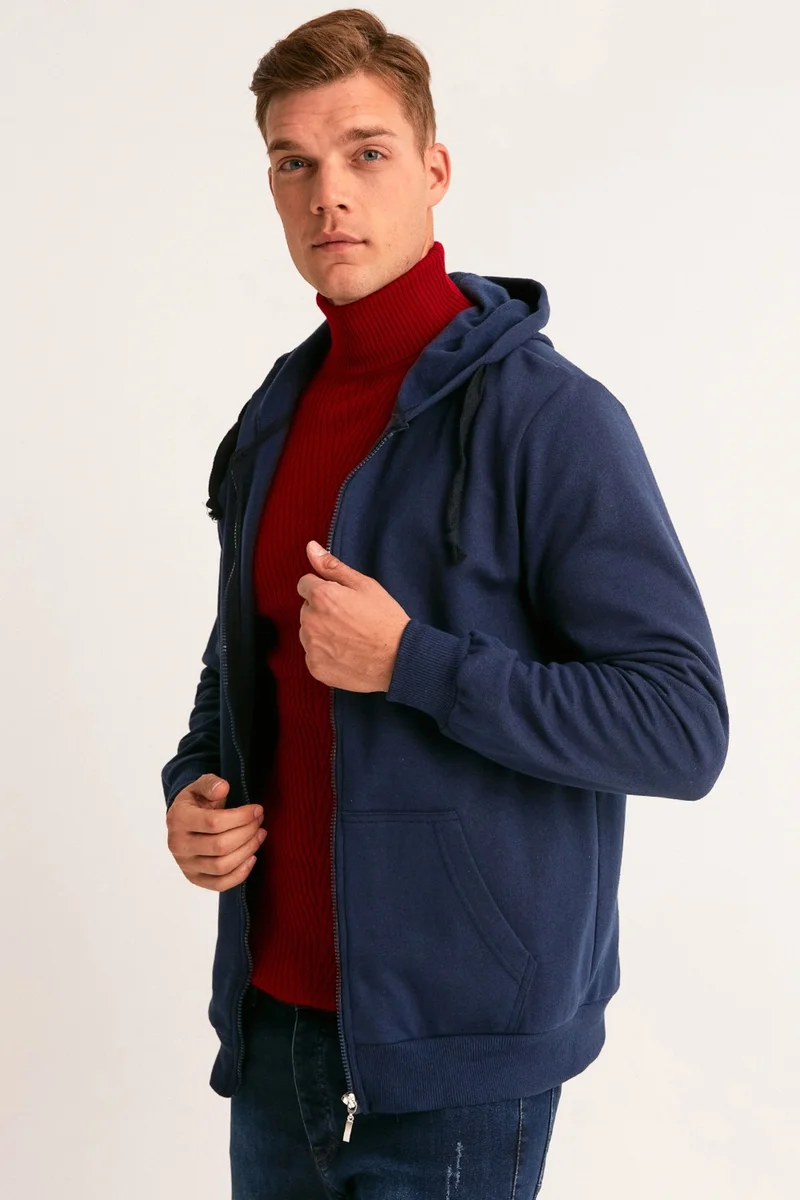 FullaModa Zippered Hooded Sweatshirt