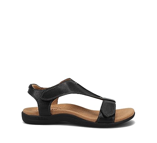 Taos The Show Premium Leather Women's Sandal - Experience Everyday Style, Comfort, Arch Support, Cooling Gel Padding and an Adjustable Fit for Exceptional Walking Comfort Black 6 (M) US - Image 3