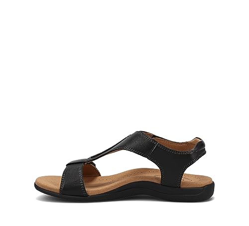 Taos The Show Premium Leather Women's Sandal - Experience Everyday Style, Comfort, Arch Support, Cooling Gel Padding and an Adjustable Fit for Exceptional Walking Comfort Black 6 (M) US - Image 2